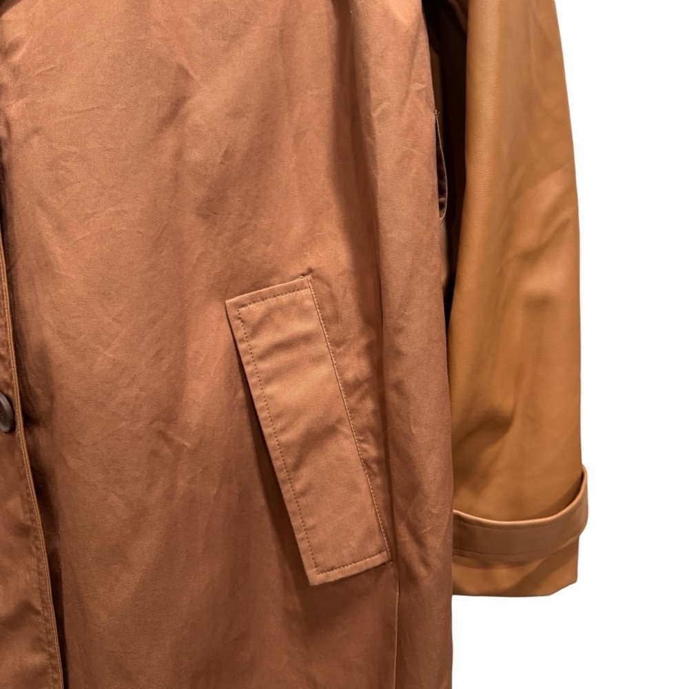 A New day Women’s  Faux Leather Trench Coat Size XL New With Tags - Picture 7 of 11